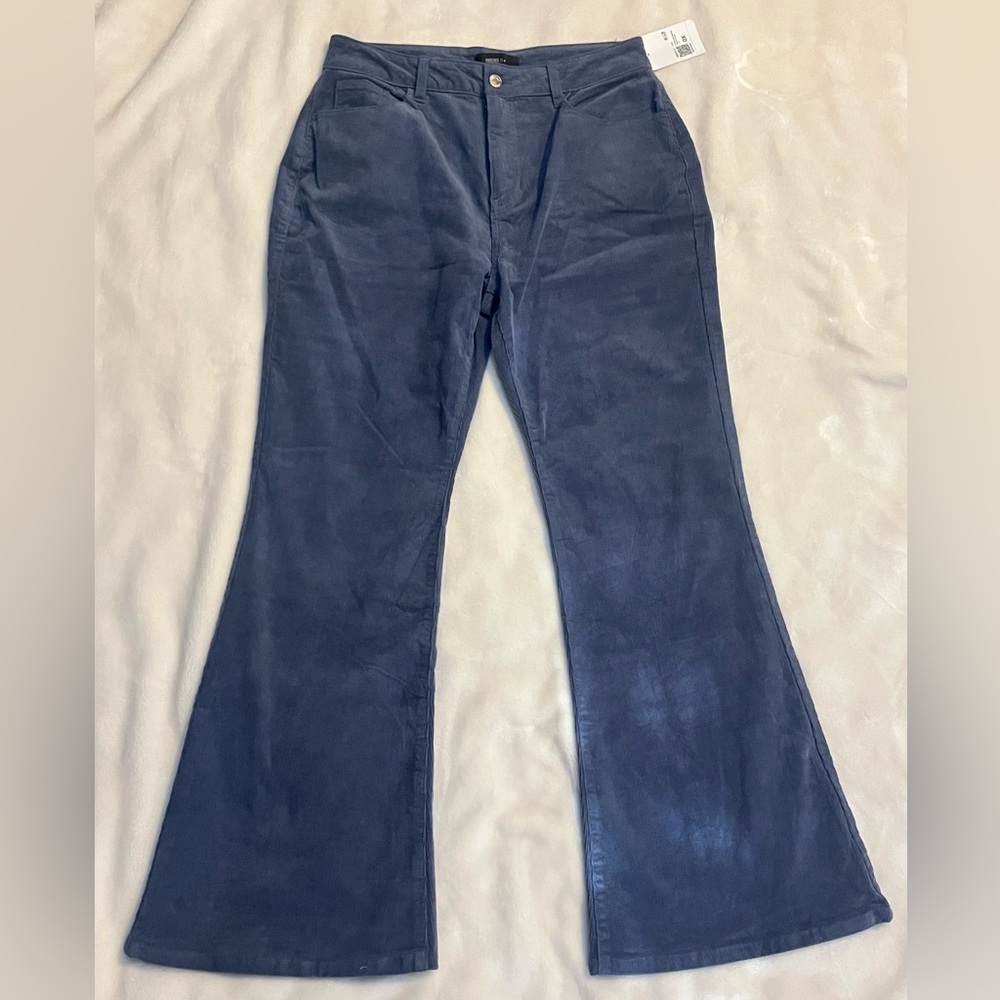 Forever 21 Plus Dark Blue Corduroy Flare Jeans Sz 0X